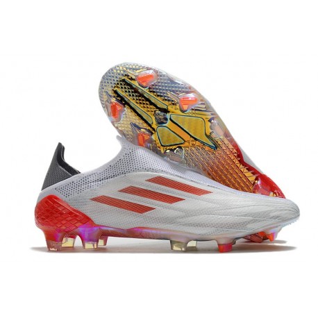 Buty piłkarskie adidas X Speedflow+ FG Biały Żelazo Czerwony 