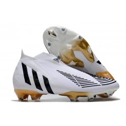 Buty Piłkarskie adidas Predator Edge+ FG Biały Czarny Złoto