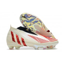 Buty Piłkarskie adidas Predator Edge+ FG Biały Czerwony Złoto