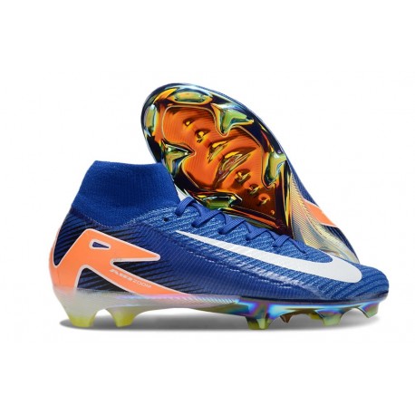 Nike Air Zoom Mercurial Superfly 10 Elite FG Niebieski Biały Pomarańczowy