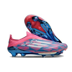 Buty piłkarskie adidas F50+ Elite Laceless FG Niebieski Biały Różowy