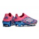 Buty piłkarskie adidas F50+ Elite Laceless FG Niebieski Biały Różowy