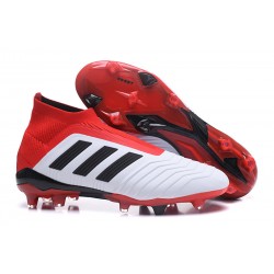 Adidas Buty Korki Predator 18+ FG - Biały Czerwony Czarny