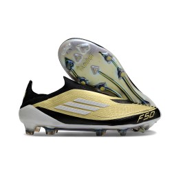 Buty Piłkarskie Adidas F50 Elite LL FG Miedź Czarny Biały