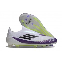 Buty Piłkarskie Adidas F50 Elite LL FG X Messi Biały Czarny Fioletowy