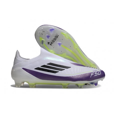 Buty Piłkarskie Adidas F50 Elite LL FG X Messi Biały Czarny Fioletowy