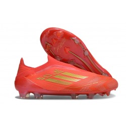 Buty Piłkarskie Adidas F50 Elite LL FG Czerwony Złoto