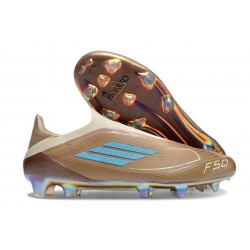 Buty Piłkarskie Adidas F50 Elite LL FG Miedź Biały Niebieski