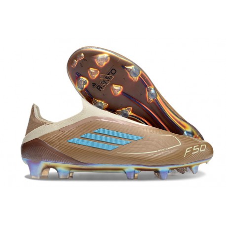 Buty Piłkarskie Adidas F50 Elite LL FG Miedź Biały Niebieski