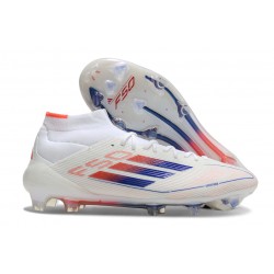 Korki Adidas F50 Elite Mid FG Biały Czerwony Niebieski