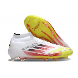 Korki Adidas F50 Elite Mid FG Biały Czerwony Zawistny