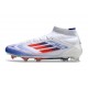 Korki Adidas F50 Elite Mid FG Biały Czerwony Niebieski