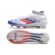 Korki Adidas F50 Elite Mid FG Biały Czerwony Niebieski