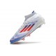Korki Adidas F50 Elite Mid FG Biały Czerwony Niebieski