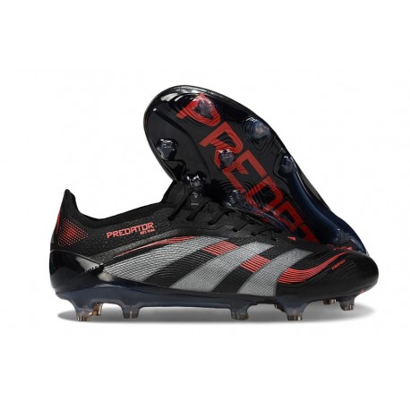 Korki Adidas Predator 2025 Elite FG Czarny Czerwony Wilczy