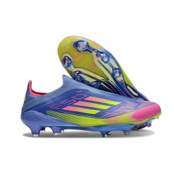 Buty piłkarskie adidas F50+ Elite Sznurowadeł FG Niebieski Zawistny Różowy