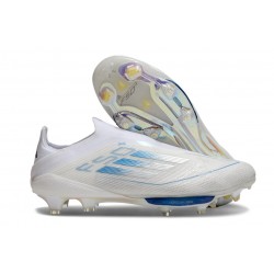 Buty piłkarskie adidas F50+ Elite Sznurowadeł FG Biały Srebro Niebieski
