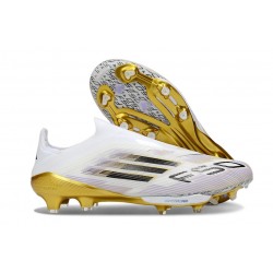 Buty piłkarskie adidas F50+ Elite Sznurowadeł FG Biały Czarny Złoto