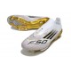 Buty piłkarskie adidas F50+ Elite Sznurowadeł FG Biały Czarny Złoto