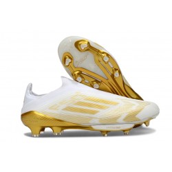 Buty piłkarskie adidas F50+ Elite Sznurowadeł FG Biały Złoto