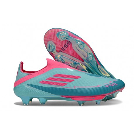 Buty piłkarskie adidas F50+ Elite Sznurowadeł FG X Messi Niebieski Różowy