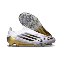 Buty Piłkarskie Adidas F50 Elite LL FG Biały Czarny Złoto