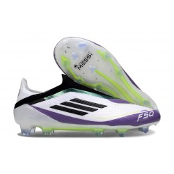 Buty Piłkarskie Adidas F50 Elite LL FG X Messi Biały Czarny Fioletowy