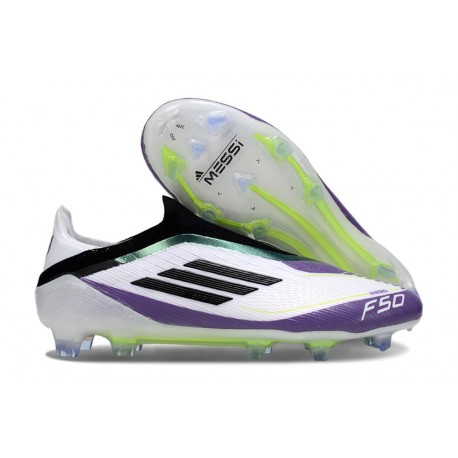 Buty Piłkarskie Adidas F50 Elite LL FG X Messi Biały Czarny Fioletowy