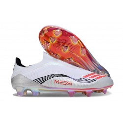 adidas F50 Elite Sznurowadeł FG X Messi Biały Srebro Czerwony
