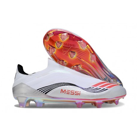 adidas F50 Elite Sznurowadeł FG X Messi Biały Srebro Czerwony