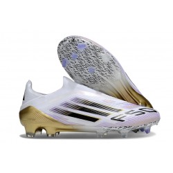 adidas F50 Elite Sznurowadeł FG Vit Svart Guld