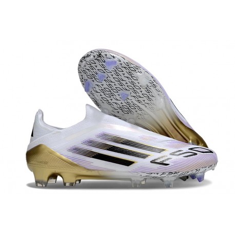 adidas F50 Elite Sznurowadeł FG Vit Svart Guld