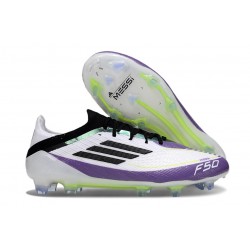 Buty Piłkarskie Adidas F50 Elite FG X Messi Biały Czarny Fioletowy