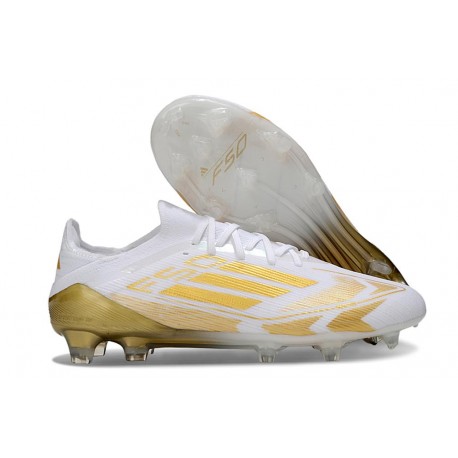 Buty Piłkarskie Adidas F50 Elite FG Biały Złoto