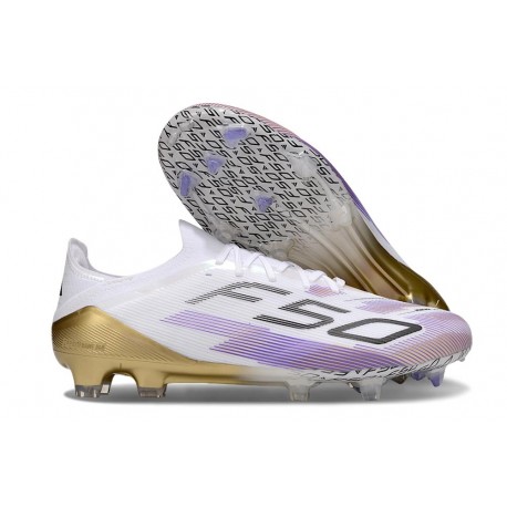 Buty Piłkarskie Adidas F50 Elite FG Biały Fioletowy Czarny
