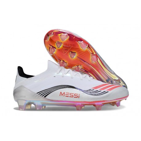 Buty Piłkarskie Adidas F50 Elite FG X Messi Biały Srebro Czerwony