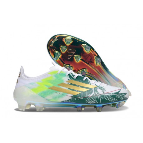 Buty Piłkarskie Adidas F50 Elite FG Biały Zielony Złoty