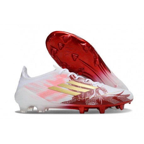 Buty Piłkarskie Adidas F50 Elite FG Biały Czerwony Złoto