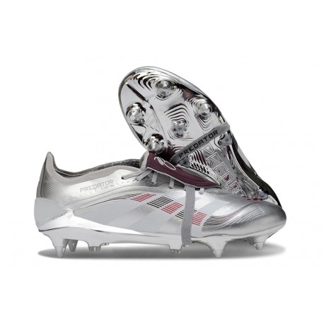 Korki Pilkarskie Adidas Predator Elite FT FG Srebro Czerwony