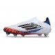 Korki Adidas F50 Elite Laceless SG-Pro Biały Czarny Czerwony Niebieski