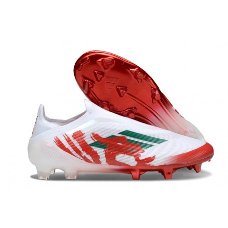 Korki adidas F50 Elite Laceless FG Biały Czerwony Zielony