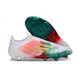 Korki adidas F50 Elite Laceless FG Biały Różowy Zielony Złoto