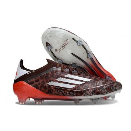 Korki Adidas F50 Elite FG Leopard Srebro Czerwony