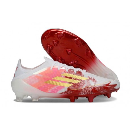 Korki Adidas F50 Elite FG Biały Czerwony Złoty