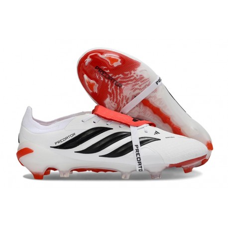 adidas Predator Elite 26 Fold Over Tongue FG Biały Czerwony Czarny