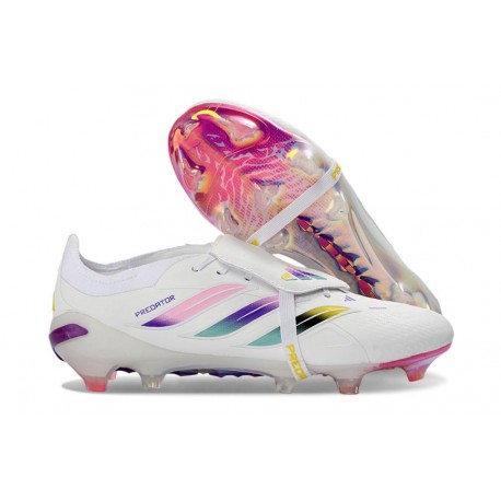 adidas Predator Elite 26 Fold Over Tongue FG Biały Różowy