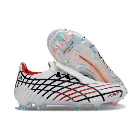 Korki Pilkarskie adidas F50 Elite FG Spider Biały Czerwony Niebieski