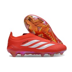 adidas Korki Pilkarskie Predator Elite Laceless FG Czerwony Biały