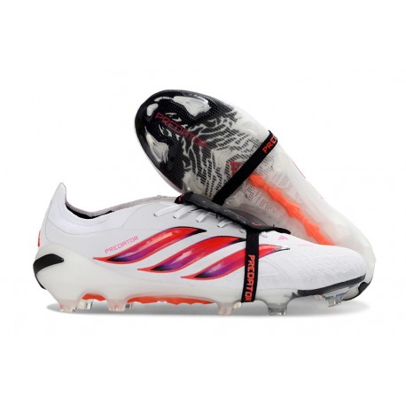 adidas Predator Elite 26 Fold Over Tongue FG Biały Czerwony Czarny