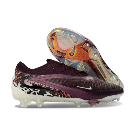 Buty piłkarskie Nike Phantom 6 Low Elite FG Bordowy Beżowy Czerwony